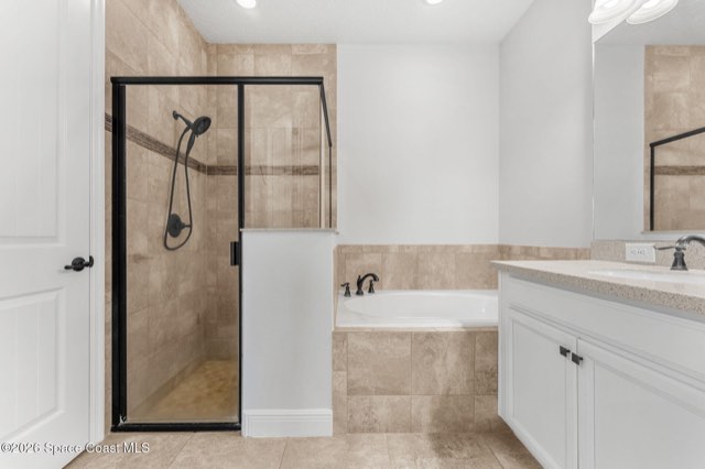 Primary bath with shower and tub
