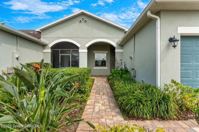 Front entry with landscaping