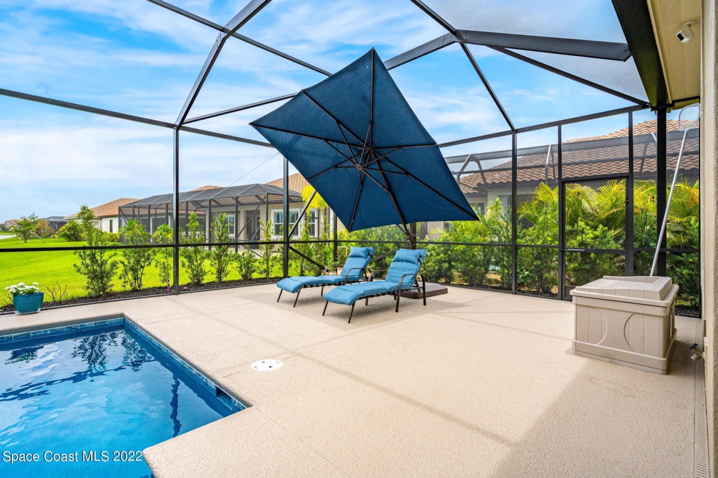 Pool and spa with lake view